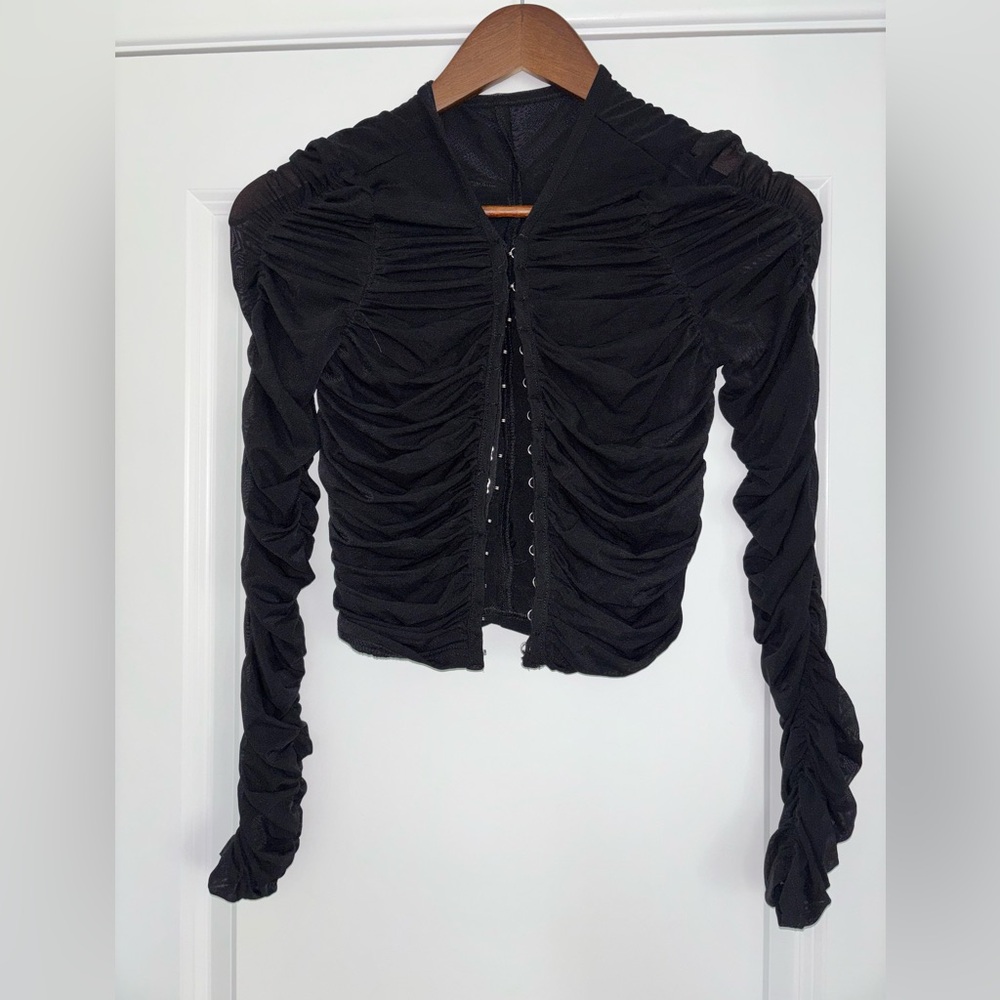 Ruched Long Sleeve Hook & Eye Crop Top
Y2K Whimsigoth  Alexander Wang Inspired